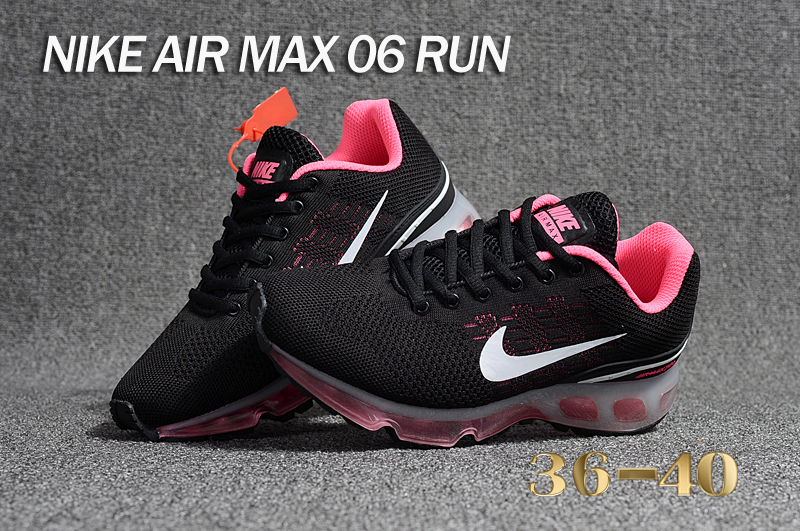 Women Nike Air Max06 Run Black Pink White Shoes - Click Image to Close